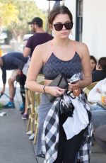 ASHLEY BENSON in Sports Bra Leaves a Gym in Los Angeles