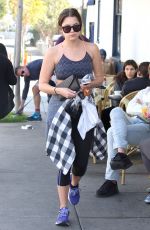ASHLEY BENSON in Sports Bra Leaves a Gym in Los Angeles