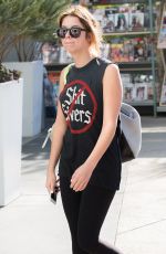 ASHLEY BENSON in Tights Leaves a Gym in West Hollywood
