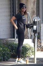 ASHLEY BENSON Outside a Gym in Los Angeles