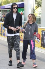 ASHLEY TISDALE Going to Equinox Gym in Los Angeles