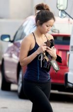 BRENDA SONG in Tights Leaves a Gym in Studio City