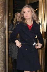 BRIE LARSON Leaves NBC Studios in New York