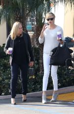 CHARLIZE THERON with Her Mom Out for Some Coffee in Los Angeles