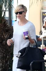 CHARLIZE THERON with Her Mom Out for Some Coffee in Los Angeles