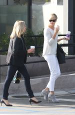 CHARLIZE THERON with Her Mom Out for Some Coffee in Los Angeles