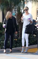 CHARLIZE THERON with Her Mom Out for Some Coffee in Los Angeles