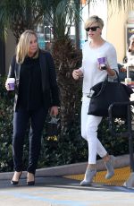 CHARLIZE THERON with Her Mom Out for Some Coffee in Los Angeles