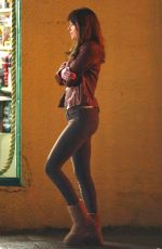 DAKOTA JOHNSON on the Set of Fifty Shades of Grey in Vancouver