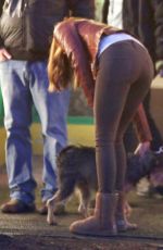 DAKOTA JOHNSON on the Set of Fifty Shades of Grey in Vancouver