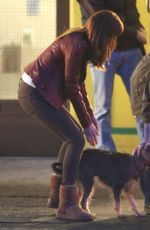DAKOTA JOHNSON on the Set of Fifty Shades of Grey in Vancouver