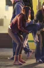 DAKOTA JOHNSON on the Set of Fifty Shades of Grey in Vancouver