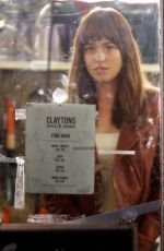 DAKOTA JOHNSON on the Set of Fifty Shades of Grey in Vancouver