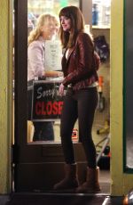 DAKOTA JOHNSON on the Set of Fifty Shades of Grey in Vancouver