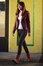 DAKOTA JOHNSON on the Set of Fifty Shades of Grey in Vancouver