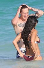 DEMI MOORE in Bikini on the Beach in Mexico