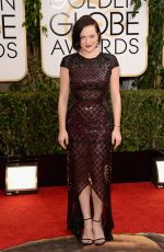 ELISABETH MOSS at 71st Annual Golden Globe Awards