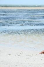 ELISABETTA GREGORACI in Bikini on the Beach in Kenya