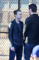 EMILY VANCAMP on the Set of Revenge in Los Angeles