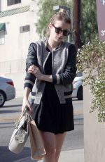 EMMA ROBERTS in Short Skirt Out and About in Los Angeles