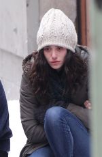 EMMY ROSSUM on the Set of Shameless