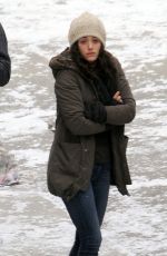 EMMY ROSSUM on the Set of Shameless