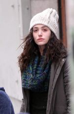 EMMY ROSSUM on the Set of Shameless
