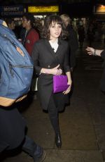 FELICITY JONES Arrives at The Girls Premiere After Party at Cafe de Paris in London
