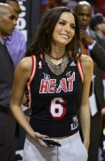 GENESIS RODRIGUEZ at Thunder vs Heat Game in Miami