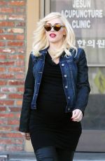 GWEN STEFANI Leaves Jesun Acupuncture Clinic in Los Angeles