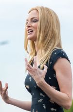 HEATHER GRAHAM on the Set of Extra at the Grove in Los Angeles