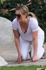 HILARY DUFF at Coldwater Canyon park in Beverly Hills
