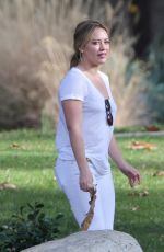 HILARY DUFF at Coldwater Canyon park in Beverly Hills