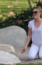 HILARY DUFF at Coldwater Canyon park in Beverly Hills