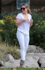 HILARY DUFF at Coldwater Canyon park in Beverly Hills