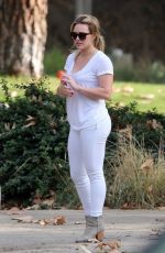 HILARY DUFF at Coldwater Canyon park in Beverly Hills