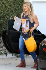 HILARY DUFF Heading to a Recording Studio in Los Angeles