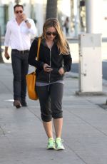 HILARY DUFF in Leggings Out in Hollywood
