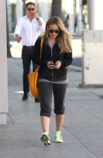HILARY DUFF in Leggings Out in Hollywood