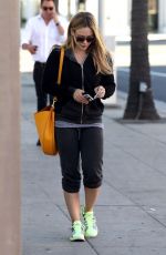 HILARY DUFF in Leggings Out in Hollywood