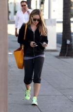 HILARY DUFF in Leggings Out in Hollywood