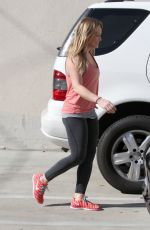 HILARY DUFF Leaves a Gym in Los Angeles