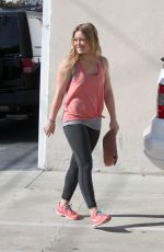 HILARY DUFF Leaves a Gym in Los Angeles