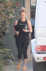 HILARY DUFF Leaves a Gym in Toluca Lake