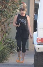 HILARY DUFF Leaves a Gym in Toluca Lake