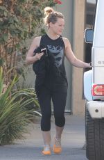 HILARY DUFF Leaves a Gym in Toluca Lake