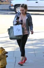 HILARY DUFF Leaves Face Place in West Hollywood