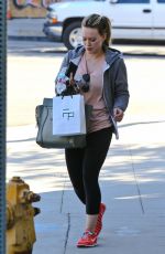 HILARY DUFF Leaves Face Place in West Hollywood