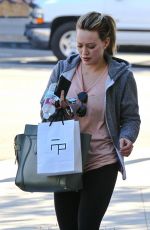 HILARY DUFF Leaves Face Place in West Hollywood