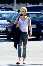 JAIME ALEXANDER in Tank Top and Ripped Jeans Going for Morning Coffee